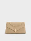 Charles & Keith - Lilibet Recycled Suede Metallic-accent Chain-strap Bag
