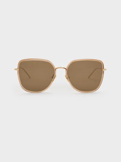 Charles & Keith - Lisbeth Butterfly Sunglasses In Brown