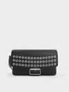 Charles & Keith - Liv Grommet Chain-handle Shoulder Bag In Noir