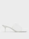 Charles & Keith - Loren Mesh Kitten-heel Mules In White