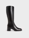 Charles & Keith - Louise Block-heel Knee-high Boots In Dark Brown