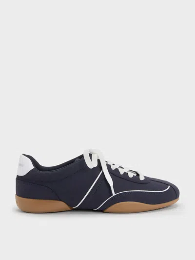 Charles & Keith - Louise Contrast-trim Sneakers In Blue