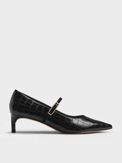 Charles & Keith - Luciana Croc-effect Mary Jane Pumps
