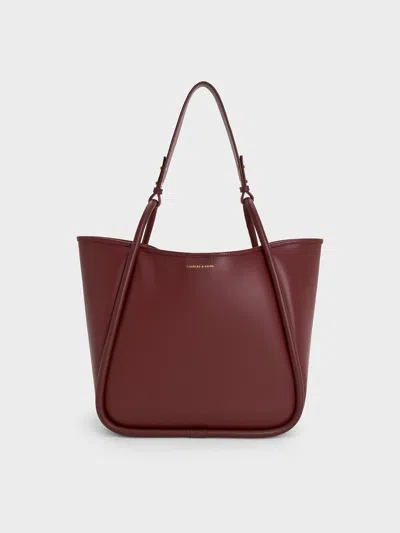 Charles & Keith - Lyla Tubular Slouchy Tote Bag In Mulberry Plum