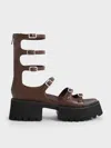 Charles & Keith Lyric Gladiator Platform Sandals In Brown