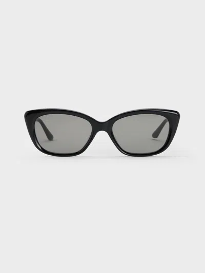 Charles & Keith - Maeva Cat-eye Sunglasses In Black
