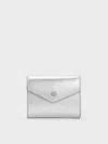 Charles & Keith - Marlowe Metallic Short Envelope Wallet In Silver