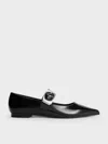Charles & Keith - Masei Grommet-strap Mary Janes In Black Box