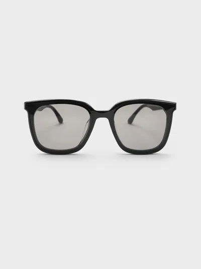 Charles & Keith - Maude Recycled Acetate Square Sunglasses In Black
