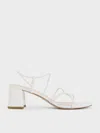 Charles & Keith Meadow Strappy Block Heel Sandals In White