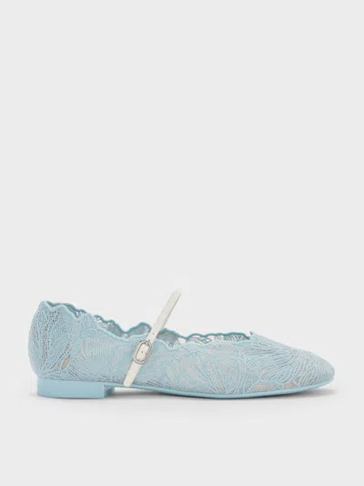 Charles & Keith - Crochet Floral Mary Jane Flats
