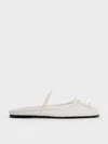 Charles & Keith - Mesh Bow Square-toe Ballet Mules