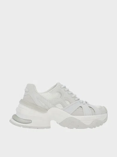 Charles & Keith - Mesh Contrast-trim Chunky Sneakers In White
