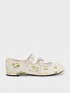 Charles & Keith - Mesh Floral-print Double-strap Mary Jane Flats In Multi