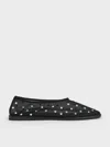 Charles & Keith - Mesh Gem-embellished Ballet Flats