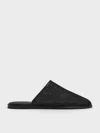Charles & Keith - Mesh High-vamp Flat Mules In Black Textured