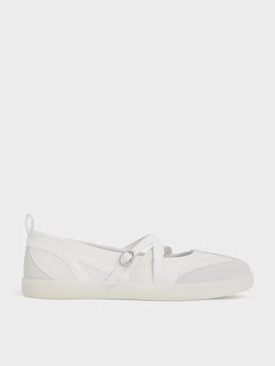 Charles & Keith - Mesh Two-tone Ballet Sneakers In White
