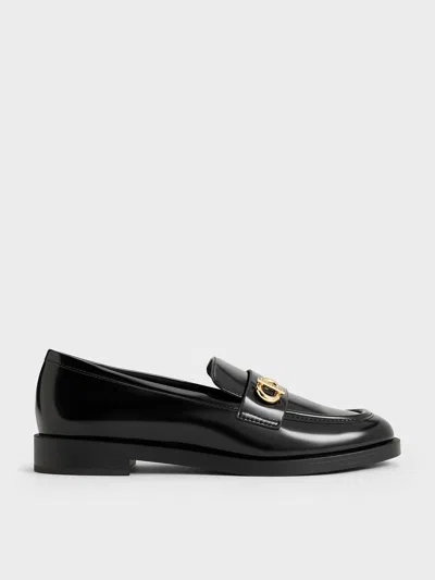 Charles & Keith - Metallic-accent Loafers In Black Box