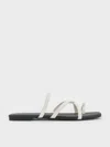 Charles & Keith - Metallic-accent Strappy Toe-ring Sandals