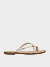 Charles & Keith - Metallic Asymmetric Strappy Toe-ring Sandals In Light Gold
