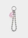 Charles & Keith - Metallic Heart Beaded Charm In Silver