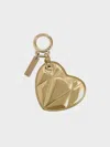 Charles & Keith - Metallic Heart Quilted Mirror Charm In Gold