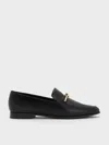 Charles & Keith - Metallic Knot-bar Loafers