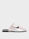 Charles & Keith - Metallic Lace-up Bow Ballet Mules In Silver