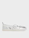 Charles & Keith - Metallic Mesh Two-tone Ballet Sneakers In Silver