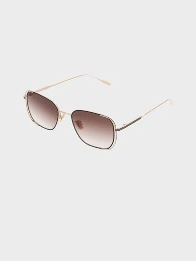 Charles & Keith - Metallic-rim Rectangular Sunglasses In Black