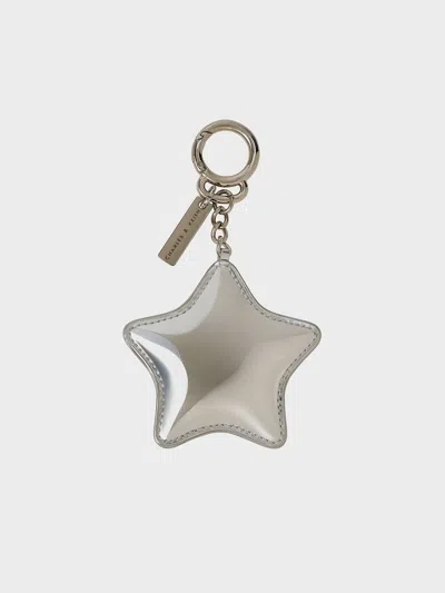 Charles & Keith - Metallic Star Mirror Charm In Silver