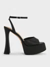 Charles & Keith - Michelle Recycled Polyester Platform Sandals In Black