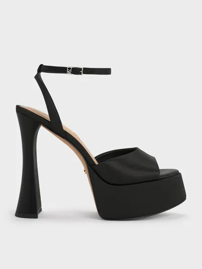 Charles & Keith - Michelle Recycled Polyester Platform Sandals In Black