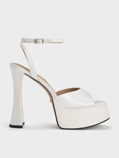 Charles & Keith - Michelle Recycled Polyester Platform Sandals In White