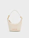 Charles & Keith - Micro Augustine Eel-effect Chain-handle Bag In White