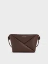 Charles & Keith - Midori Geometric Crossbody Bag In Brown
