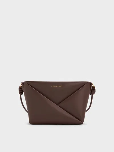 Charles & Keith - Midori Geometric Crossbody Bag In Brown