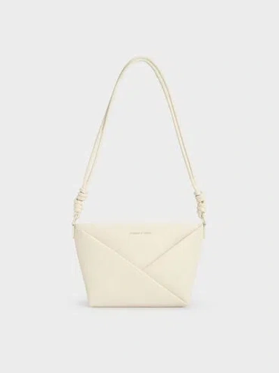Charles & Keith Midori Geometric Crossbody Bag In Cream