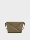 Charles & Keith - Midori Geometric Crossbody Bag In Green