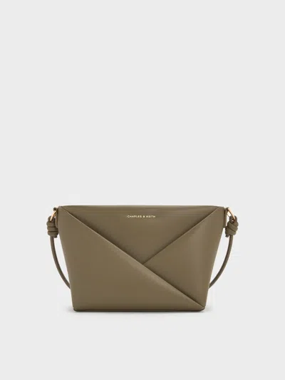 Charles & Keith - Midori Geometric Crossbody Bag In Green