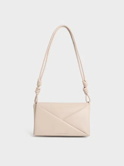 Charles & Keith - Midori Geometric Shoulder Bag In Neutral