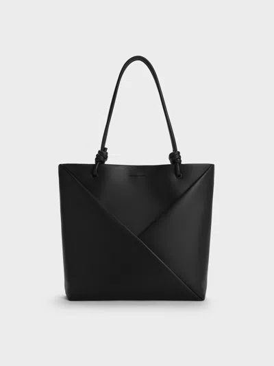 Charles & Keith - Midori Geometric Tote Bag In Black