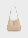 Charles & Keith - Mini Adalyn Metallic-buckle Belted Hobo Bag