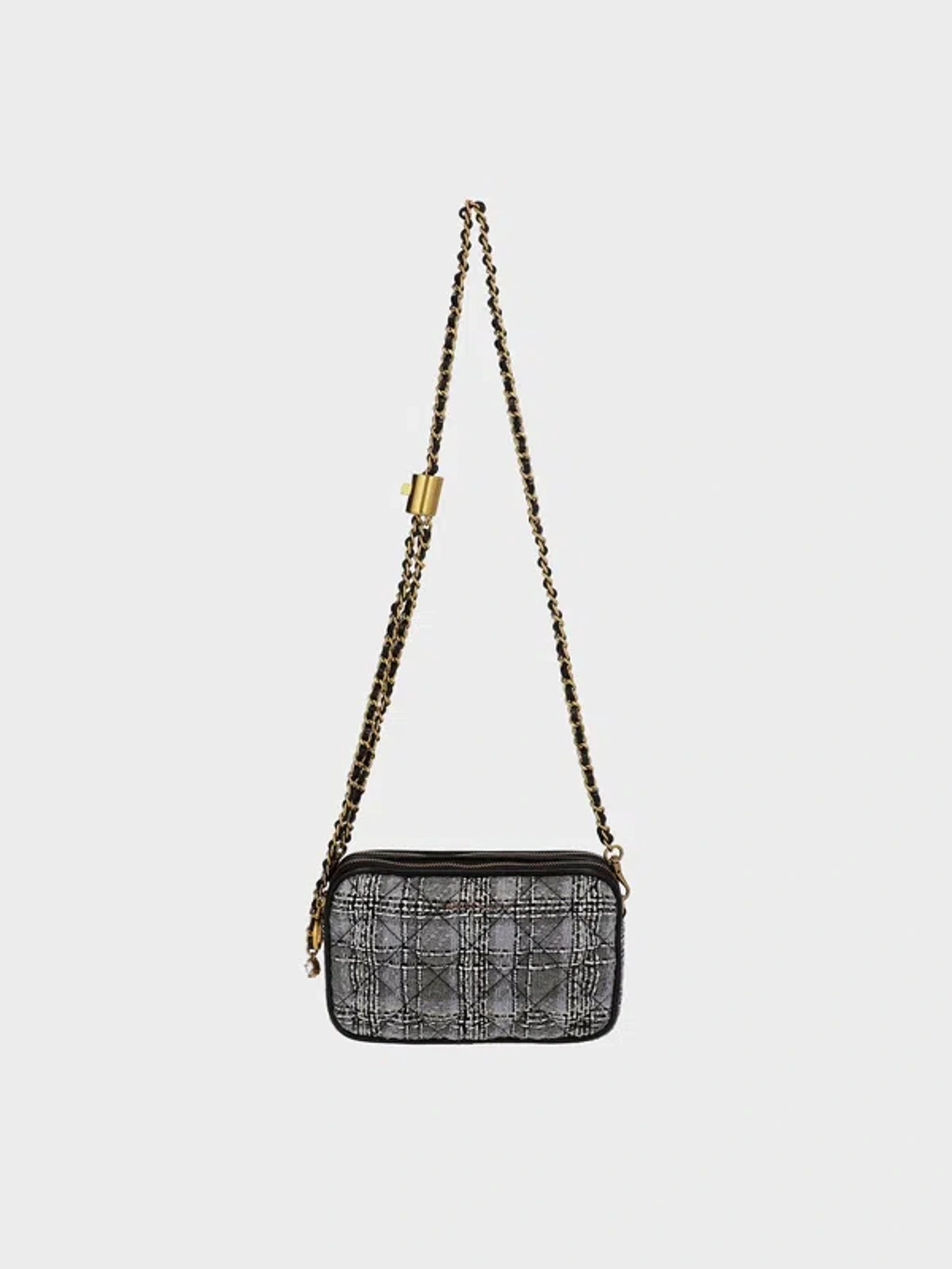 ★TOUT Y EST★ Feathers Quilted Mini Crossbody Bag AGTB13871 Charles & Keith - Mini Apfra Tweed Quilted Crossbody Bag In