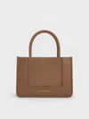 Charles & Keith - Mini Daylla Recycled Suede Tote Bag In Brown