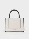 Charles & Keith Mini Daylla Tote Bag In Cream