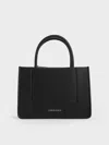 Charles & Keith Mini Daylla Tote Bag In Noir