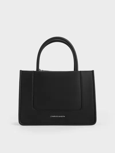 Charles & Keith Mini Daylla Tote Bag In Noir