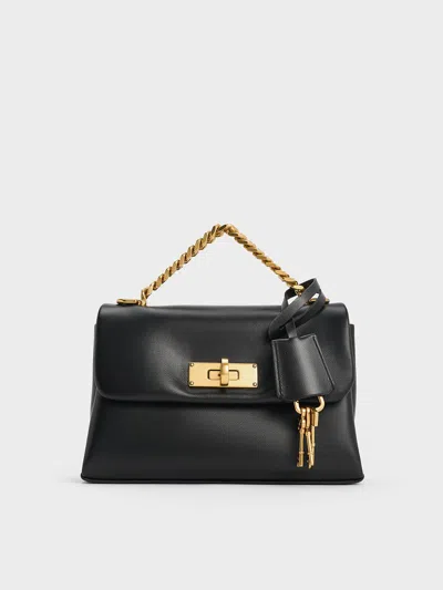 Charles & Keith - Mini Kerry Chain-handle Crossbody Bag In Black