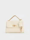 Charles & Keith - Mini Kerry Chain-handle Crossbody Bag In Cream